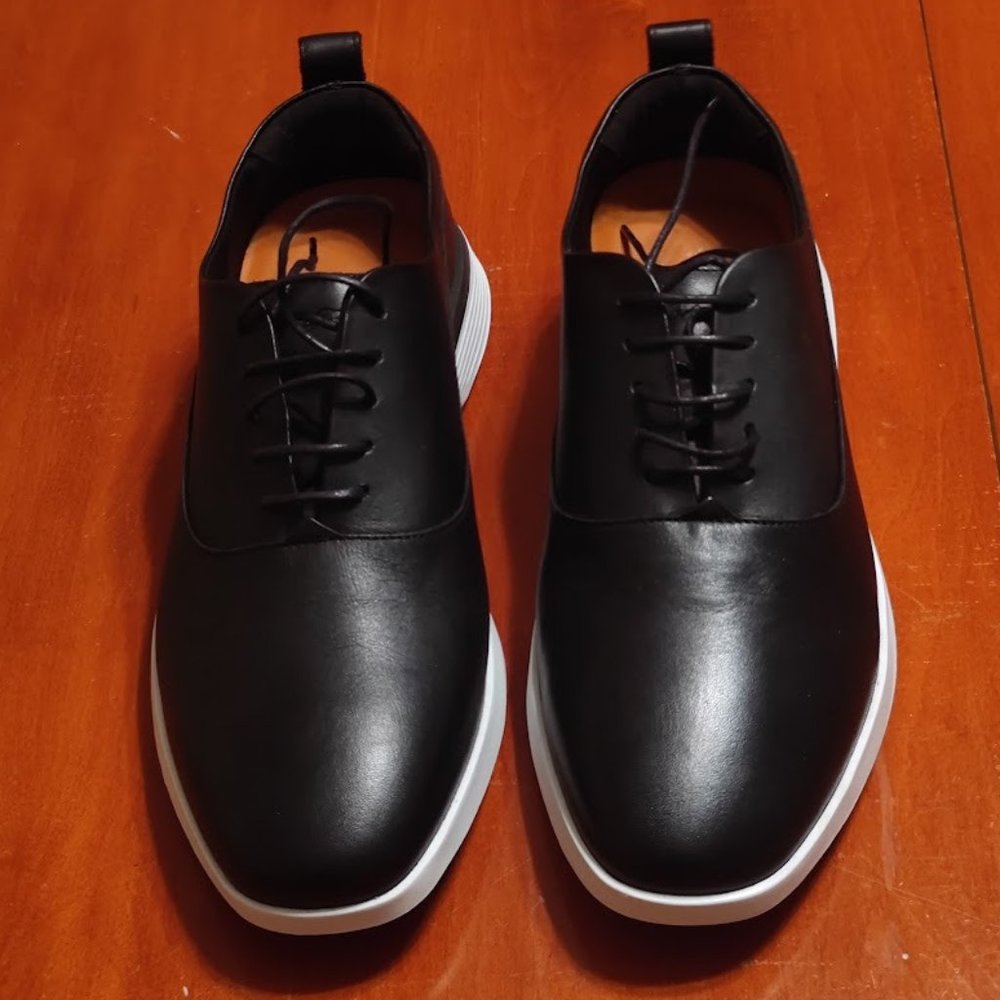 Wolf & Shepherd Crossover Longwing Plain Toe Oxford Shoes 9 (M) Black/White
